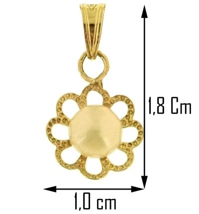 Ciondolo Pendente Perla Filigrana Donna Oro Giallo 18 Kt Ct Carati 750 0,60 Gr - immagine 2
