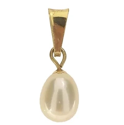 Ciondolo Pendente Perla Goccia Uomo Donna Oro Giallo 18 Kt Carati Ct 750 0,60Gr