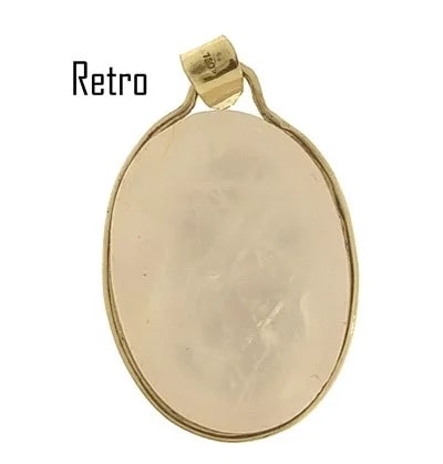 Ciondolo Pendente Quarzo Rosa Donna Oro Giallo 18 Kt Carati Ct 750 2,70 Gr - immagine 3