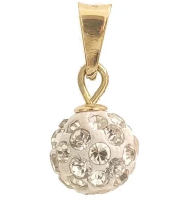 Ciondolo Pendente Sfera Donna Ragazza Oro Giallo 18 Kt Carati Ct 750 0,70 Gr