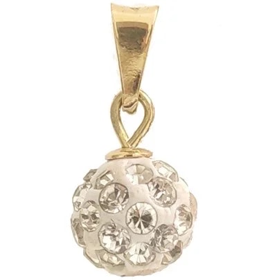 Ciondolo Pendente Sfera Donna Ragazza Oro Giallo 18 Kt Carati Ct 750 0,70 Gr