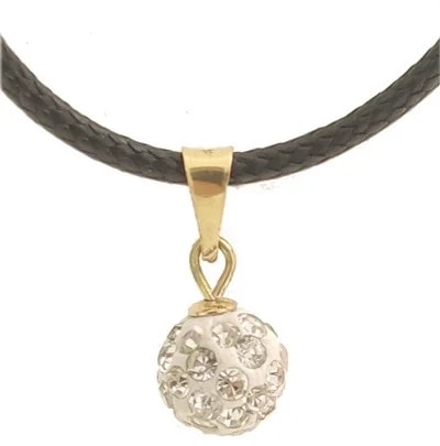 Ciondolo Pendente Sfera Donna Ragazza Oro Giallo 18 Kt Carati Ct 750 0,70 Gr - immagine 2