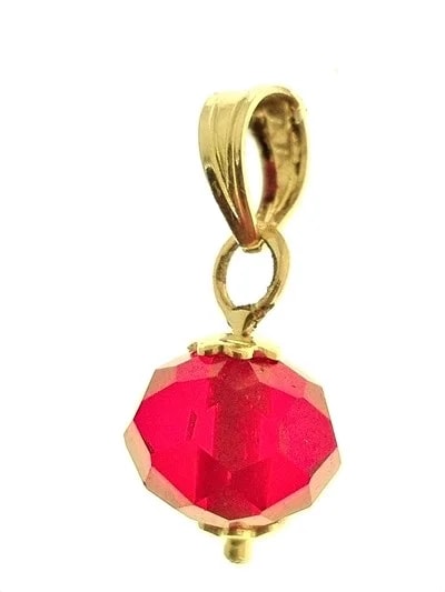 Ciondolo Pendente Solitario Punto Luce 7 colori oro Giallo Donna 18 Kt Carati Ct 750 0,8 Gr