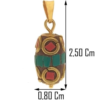 Ciondolo Pendente stile Tibetano Donna Oro Giallo 18 Kt Carati Ct 750 2,0 Gr - immagine 2