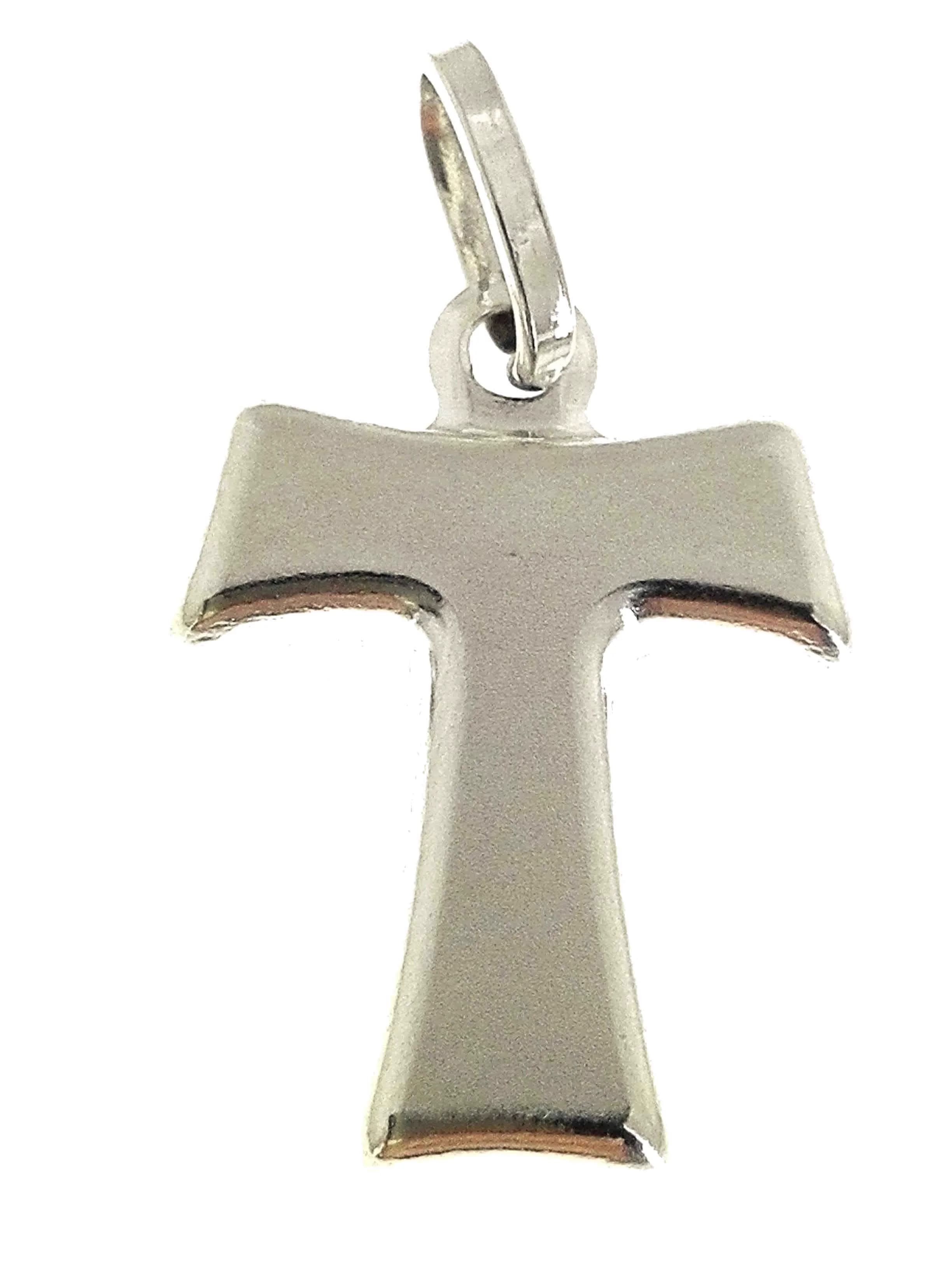 Ciondolo Pendente Uomo Donna Oro Bianco 18 Kt Carati Ct 750 0,85 Gr Tao