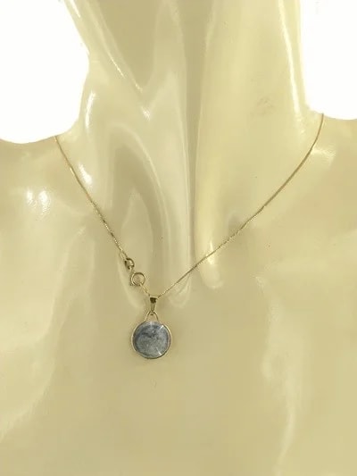 CollaCollana Catenina Pendente Cabochon Donna Oro Giallo 18 Kt Carati 750 2,10