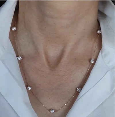 Collana 50 Cm Catenina Girocollo Oro Giallo 18 kt Carati Ct 750 2,70 Gr