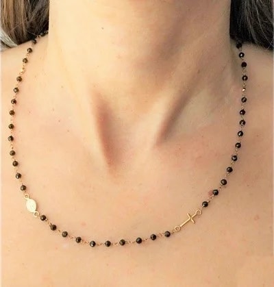 Collana 5,0 Gr Catena 50 Cm Rosario Uomo Donna Oro Giallo 18 KT Carati Ct 750 - immagine 2