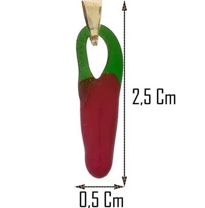 Collana Catena Corno Cornetto Peperoncino Uomo Donna Oro Giallo 18 kt Carati 750 - immagine 3