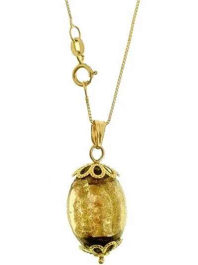 Collana Catena Cristallo Oro Donna Oro Giallo 18 kt Carati Ct 750 4,10 Gr