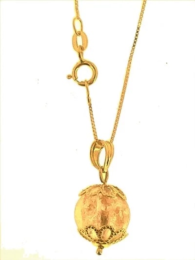 Collana Catena Cristallo Rosa Donna Oro Giallo 18 kt Carati Ct 750 2,4 Gr - immagine 2