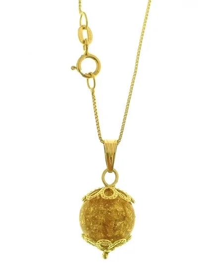 Collana Catena Foglia Oro Donna Oro Giallo 18 kt Carati Ct 750 1,80 Gr - immagine 2