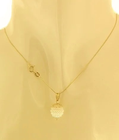Collana Catena Nespolina Bianca Donna Oro Giallo 18 kt Carati Ct 750 1,5 Gr - immagine 2
