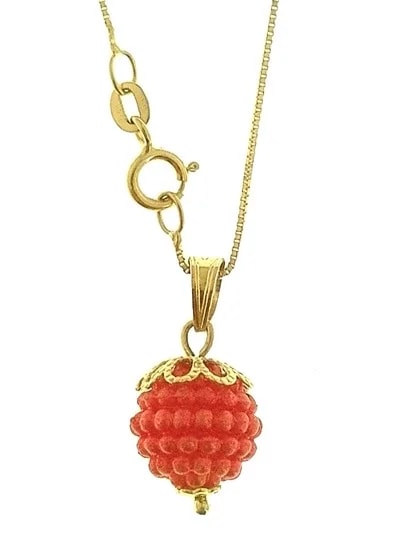 Collana Catena Nespolina Rossa Donna Oro Giallo 18 kt Carati Ct 750 1,5 Gr