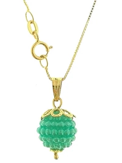 Collana Catena Nespolina Turchese Donna Oro Giallo 18 kt Carati Ct 750 1,5 Gr