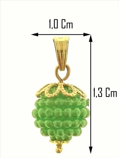 Collana Catena Nespolina Verde Donna Oro Giallo 18 kt Carati Ct 750 1,5 Gr