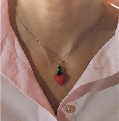 Collana Catenina 45cm Cuore Donna Oro Giallo 18 kt Carati Ct 750 3,40 Gr