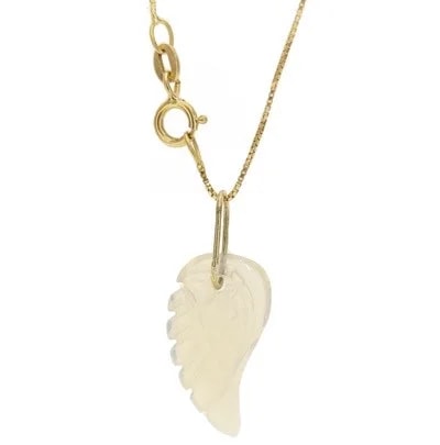 Collana Catenina Ali Angelo Uomo Donna Oro Giallo 18 kt Carati Ct 750 1,80 Gr