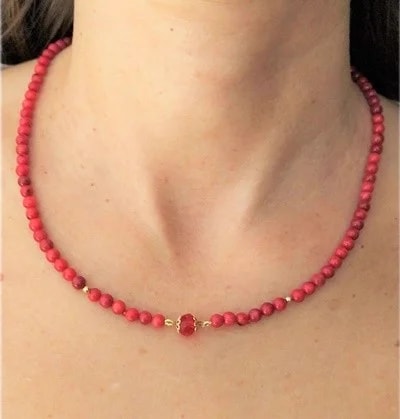 Collana Catenina Catena Corallo Donna Oro Giallo 18 Kt Carati Ct 750 14,0 Gr - immagine 2