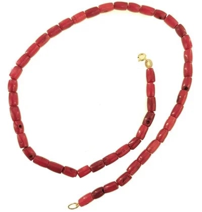 Collana Catenina Catena Corallo Donna Oro Giallo 18 Kt Carati Ct 750 18,10 Gr - immagine 3