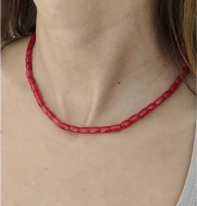 Collana Catenina Catena Corallo Donna Oro Giallo 18 Kt Carati Ct 750 18,10 Gr - immagine 2