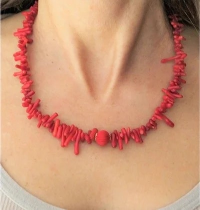 Collana Catenina Catena Corallo Donna Oro Giallo 18 Kt Carati Ct 750 29,70 Gr - immagine 2
