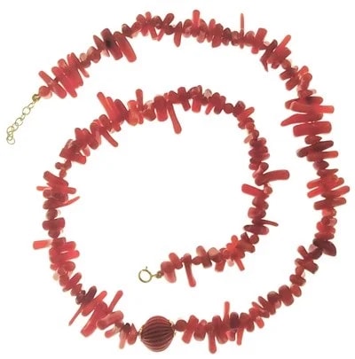 Collana Catenina Catena Corallo Donna Oro Giallo 18 Kt Carati Ct 750 29,70 Gr - immagine 3