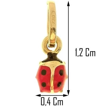 Collana Catenina Coccinella Bimbo Bambina Oro Giallo18 Kt Carati Ct 750 1,10 Gr - immagine 2