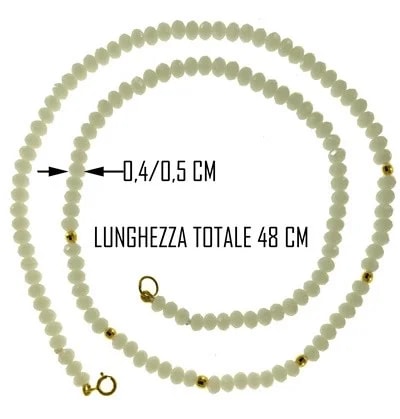 Collana Catenina Cristalli Donna Oro Giallo 18 Kt Carati Ct 750 10,50 Gr - immagine 5