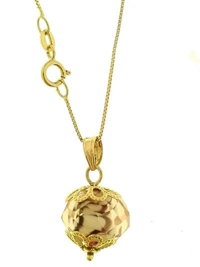 Collana Catenina Cristallo di Murano Donna Oro Giallo 18 Kt Carati Ct 750 2,70Gr - immagine 4