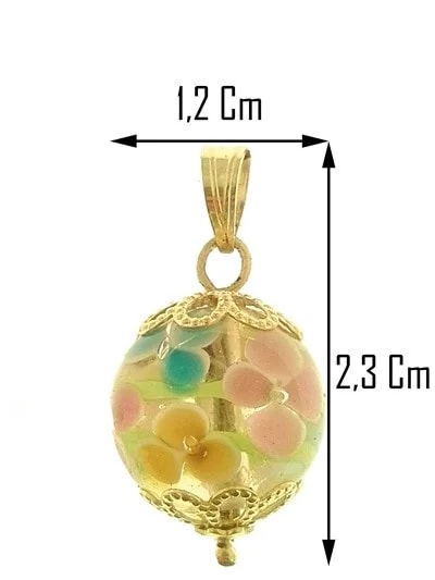 Collana Catenina Donna Oro Giallo 18 Kt Carati Ct 750 3,3 Gr Vetro di Murano - immagine 3