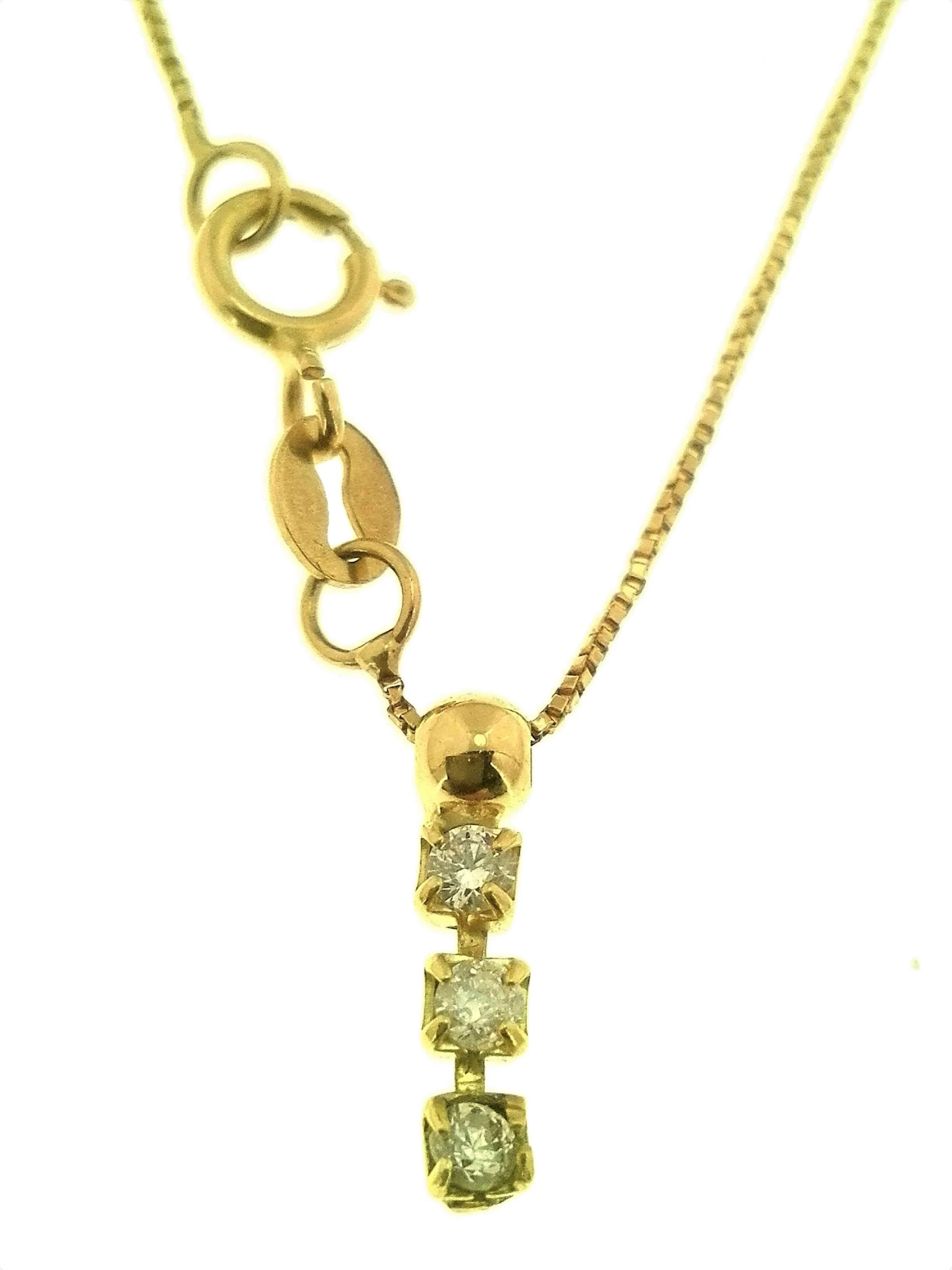 Collana Catenina Donna Trilogy Oro Giallo 18 kt Carati Ct 750 Con Zirconi Gr1,55