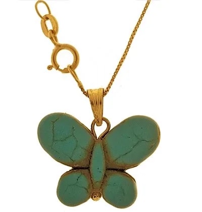 Collana Catenina Farfalla Farfallina Donna Bambina Oro Giallo 18 Kt Carati 750