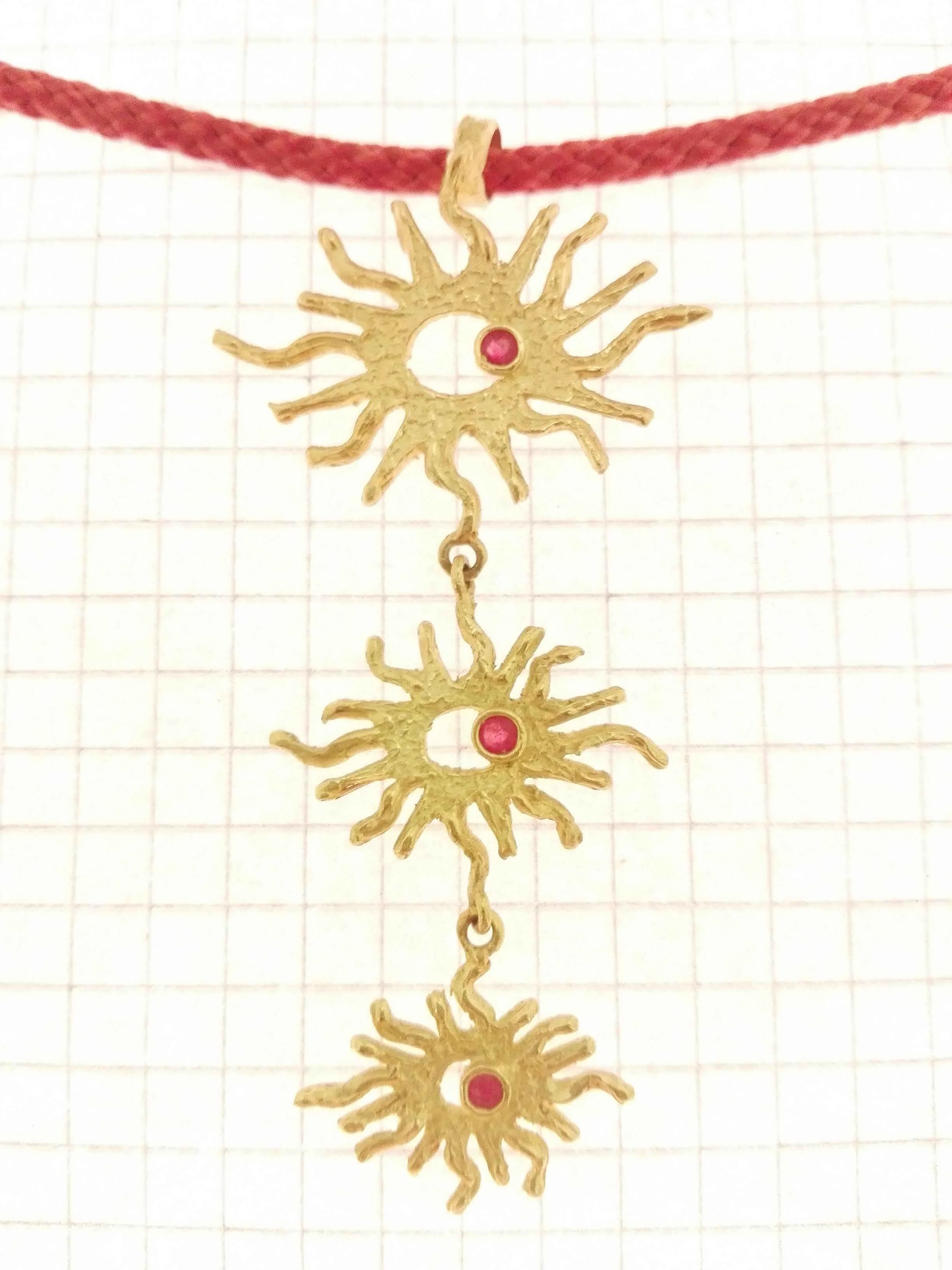 Collana Catenina Girocollo Donna Oro Giallo 18 kt Carati Ct 750 7,10 Gr Rubini - immagine 3