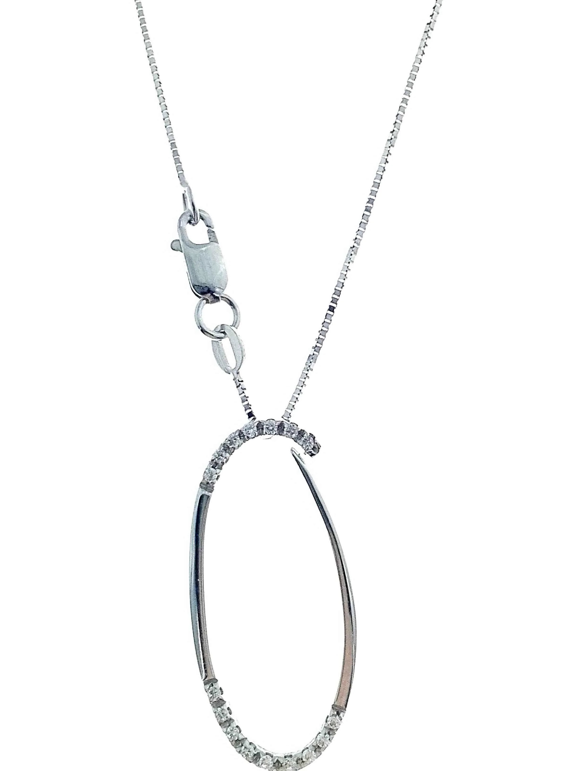 Collana Catenina Girocollo Pendente Donna Oro Bianco 18 Kt Carati Ct 750 4,20 Gr - immagine 3