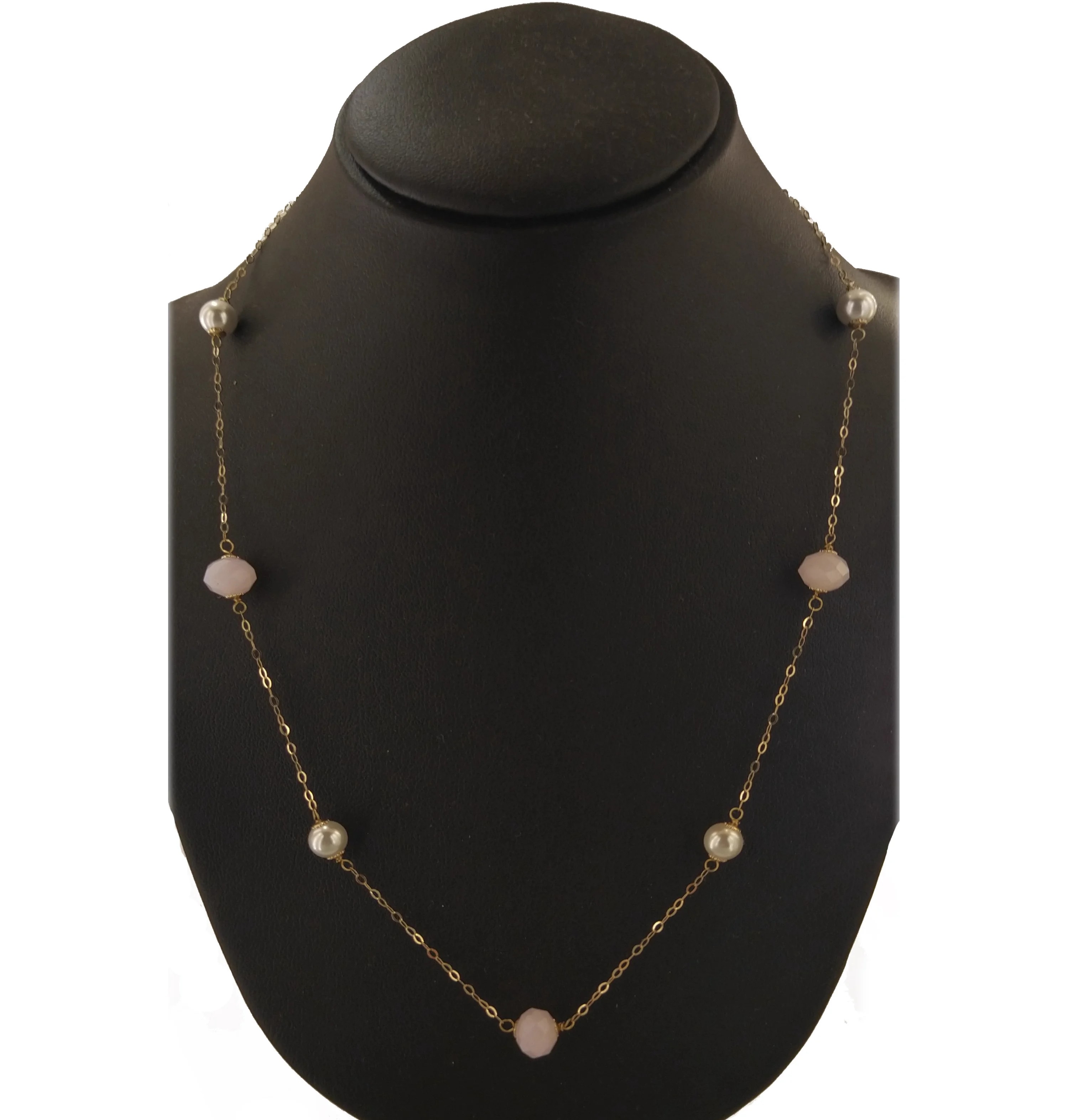 Collana Catenina Girocollo Perle 45/50 Cm Donna Oro Giallo 18 kt Carati Ct 750 - immagine 2