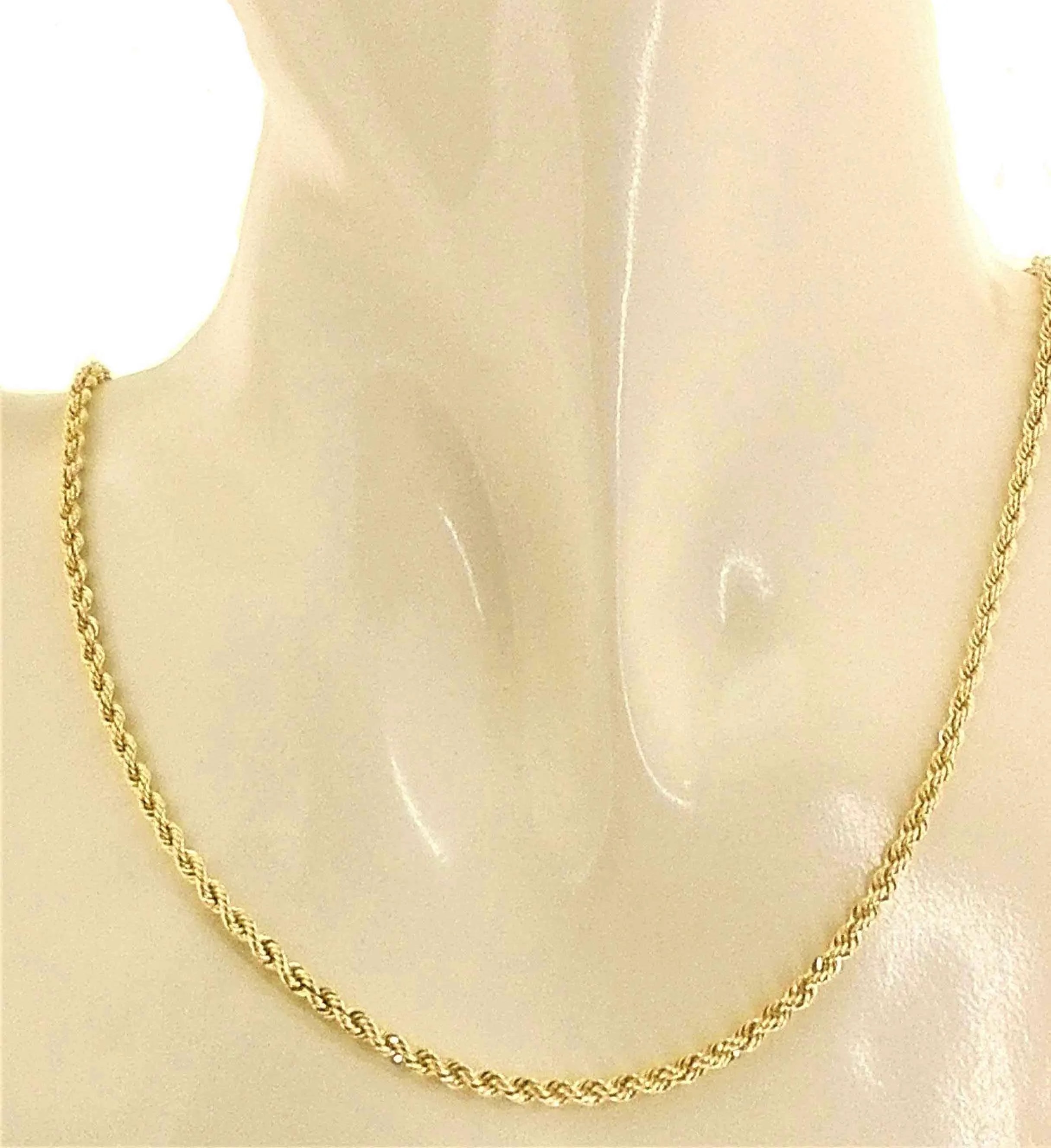 Collana Catenina Oro Giallo 18 kt Carati Ct 750 Girocollo Funetta Corda 3,80 Gr 47 Cm - immagine 2