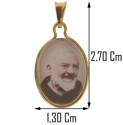 Collana Catenina Padre Pio Uomo Donna Oro Giallo 18 kt Carati Ct 750 1,80 Gr - immagine 2