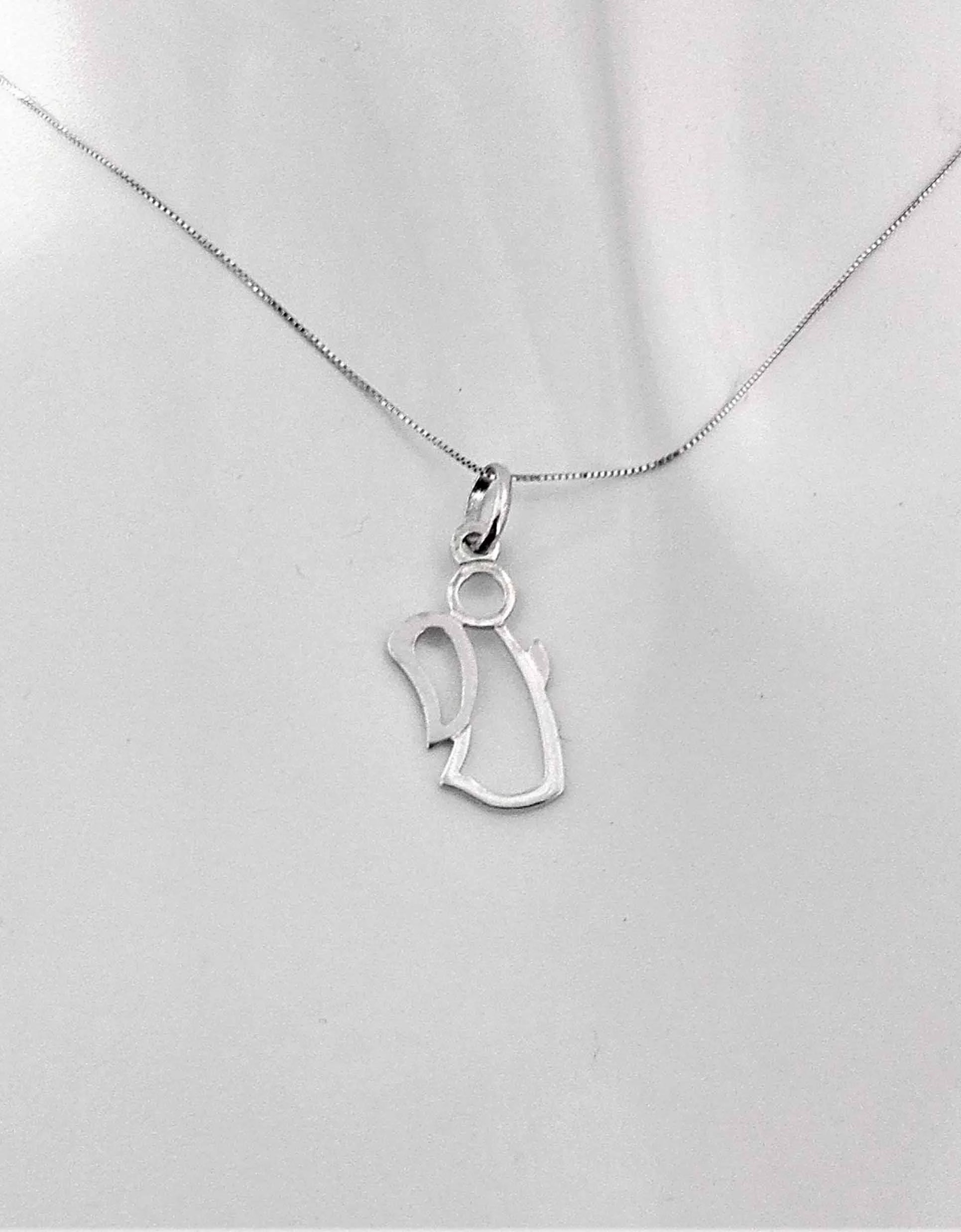 Collana Catenina Pendente Angelo Donna Oro Bianco 18 Kt Carati Ct 750 1,45 Gr - immagine 2