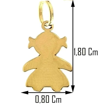 Collana Catenina Pendente Bebè Bimba Donna Oro Giallo 18 Kt Carati Ct 750 1,15Gr