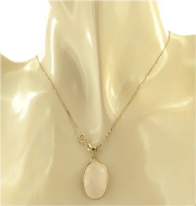 Collana Catenina Pendente Cabochon Donna Oro Giallo 18 Kt Carati Ct 750 3,70 Gr - immagine 3