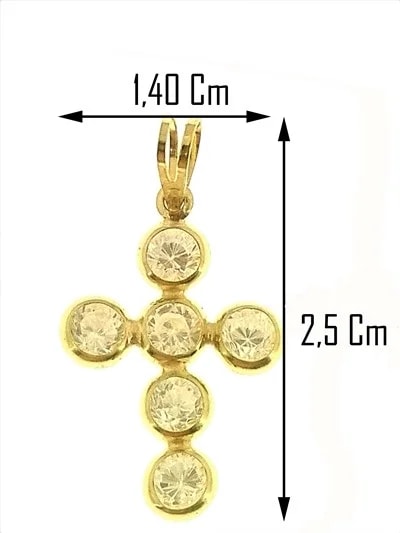 Collana Catenina Pendente Croce Donna Oro Giallo 18 Kt Carati Ct 750 1,90 Gr - immagine 3