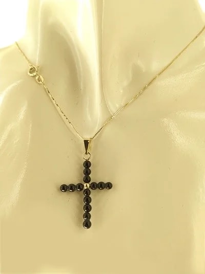 Collana Catenina Pendente Croce Uomo Donna Oro Giallo 18 kt Carati Ct 750 1,55 Gr - immagine 3