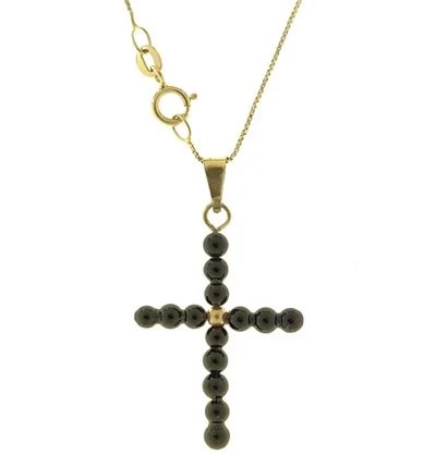 Collana Catenina Pendente Croce Uomo Donna Oro Giallo 18 kt Carati Ct 750 1,55 Gr
