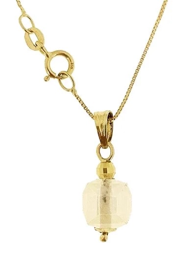 Collana Catenina Pendente Cubo 8 Colori Oro Giallo Donna 18 Kt Carati Ct 750 - immagine 5