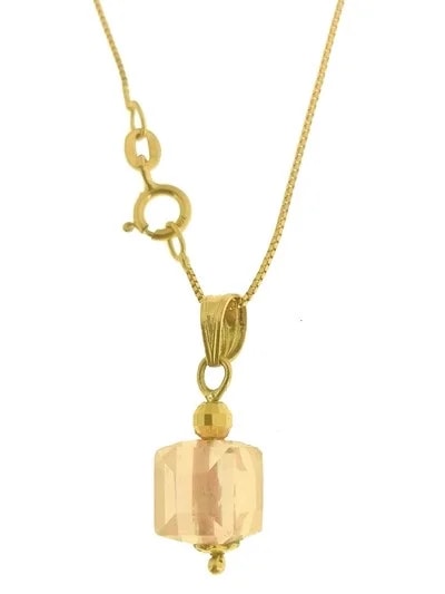 Collana Catenina Pendente Cubo 8 Colori Oro Giallo Donna 18 Kt Carati Ct 750 - immagine 6