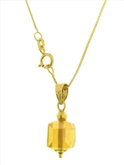 Collana Catenina Pendente Cubo 8 Colori Oro Giallo Donna 18 Kt Carati Ct 750 - immagine 7