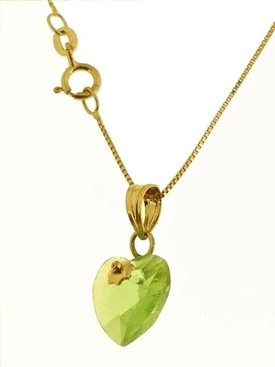 Collana Catenina Pendente Cuore 8 Colori Oro Giallo Donna 18 Kt Carati Ct 750 - immagine 3