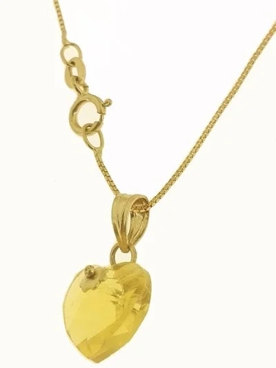 Collana Catenina Pendente Cuore 8 Colori Oro Giallo Donna 18 Kt Carati Ct 750 - immagine 4