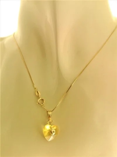 Collana Catenina Pendente Cuore 8 Colori Oro Giallo Donna 18 Kt Carati Ct 750 - immagine 13